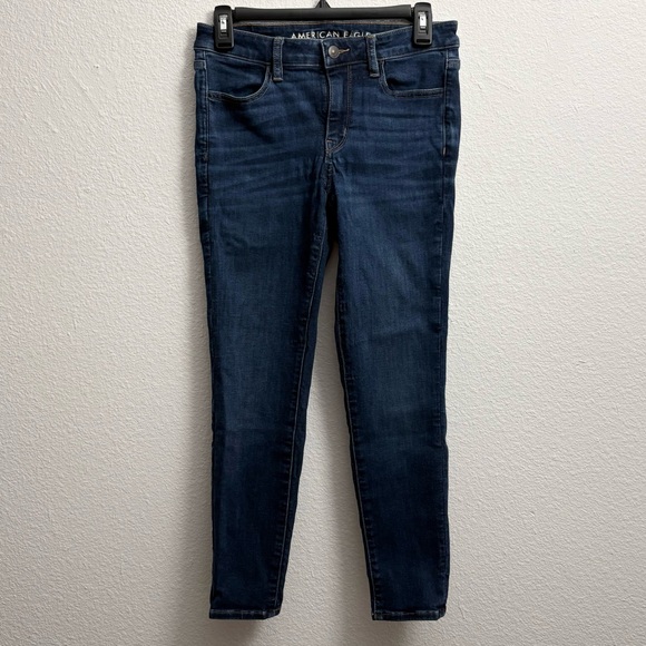 American Eagle AE Dark Blue Wash Jegging Crop Jean size 6 short - Picture 3 of 12